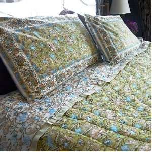  Hand Block Printed Dhara Four piece Quilt Set