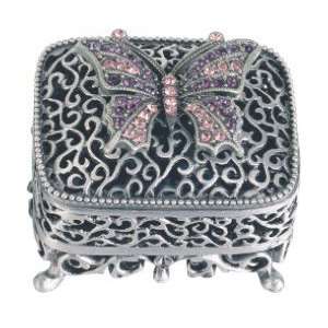  Trinket Box Butterfly Jeweled Collectible Decoration Decor 