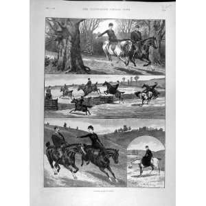    1889 Paper Chase Surrey Horse Riding Riders Horses