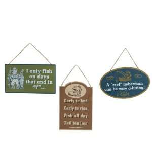  Funny Fishing Signs Christmas Ornaments Set of 3