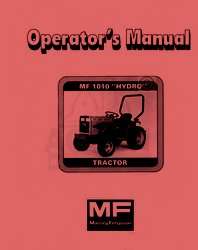 Massey Ferguson MF 1010 Hydro Tractor Operators Manual  
