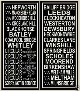 Lim Edit London (Leeds) Bus Trolley Subway Sign Print  