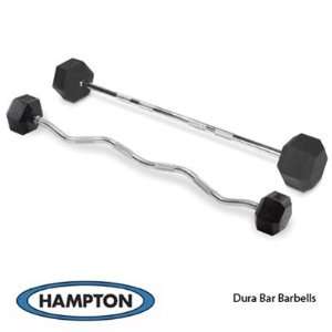   Rubber Coated Fixed Curl and Straight Barbell Set