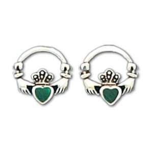  0.925 Sterling Silver Irish Celtic Claddagh Earrings 