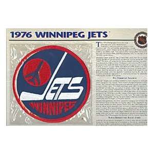   Winnipeg Jets Official Patch on Team History Card Sports Collectibles