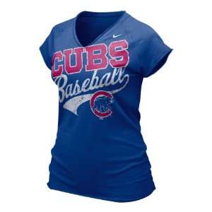   Chicago Cubs Womens Royal Bases Loaded V Neck Tee