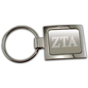  Zeta Tau Alpha Sqaure Etched Key Ring 
