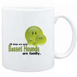  Mug White FAMILY DOG Basset Hounds Dogs