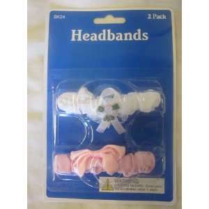 Baby King Pack of 2 Headbands for Baby One Pink and One White Model 