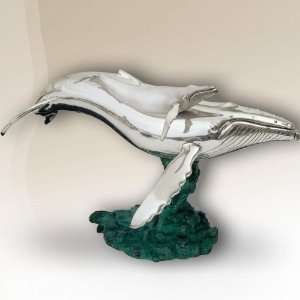    Whale Mother and Baby Silver Plated Sculpture