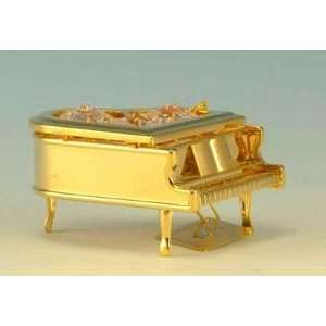  Piano Gold & Crystal Ornament