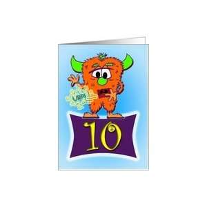    Happy 10th Burp Day (Birthday) The Burp Monster Card Toys & Games