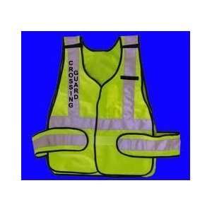 SCHOOL CROSSING GUARD LIME GREEN REFLECTIVE TRAFFIC SAFETY VEST JACKET 
