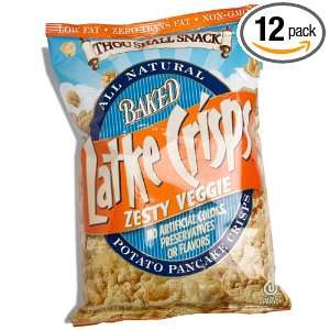 Thou Shall Snack Latke Crisps, Zesty Veggie, 3 Ounce Bags (Pack of 12)