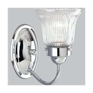   Chrome Economy Fluted Glass Traditional / Classic Up Lighting Wal