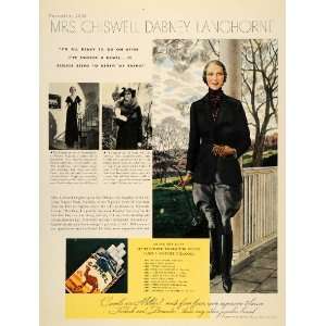  1935 Ad Camel Cigarettes Pierre Brissaud Mrs. Langhorne 