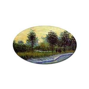   Voyer Dargenson Park By Vincent Van Gogh Oval Sticker 