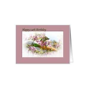  54th Birthday Card with Egret and Pink Flowers Card Toys & Games