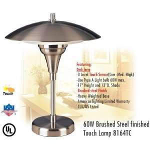  Home Office 60W Brushed Steel Finished Touch Desk Lamp 