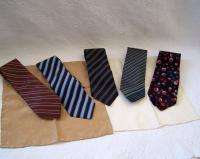 Mens 7 Brioni Italy Stripe Silk Tie & Silk Handkerchief Pocket Square 