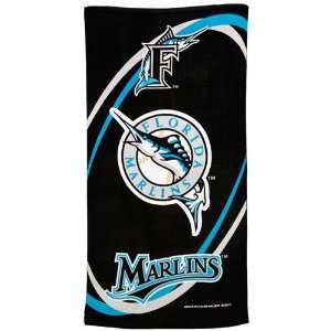  Florida Marlins 30 x 60Black Swirl Beach Towel Sports 