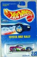 1992? Hotwheels Toyota MR2 Rally #233 White W/bl,gn,ppl  