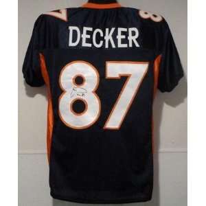   Decker Signed Jersey   Blue   Autographed NFL Jerseys Sports