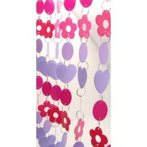 Glam Beaded Door Curtain with Pink Flowers & Hearts [Kitchen & Home 