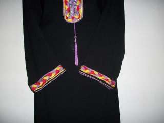 Black Ab,aya with colorful Embroidery L, Jilbab  