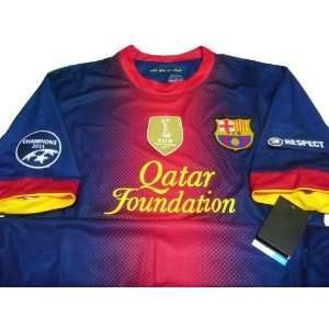 NEW SEASON 2012 13 BARCELONA UCL PATCHES HOME SOCCER JERSEY FOOTBALL 