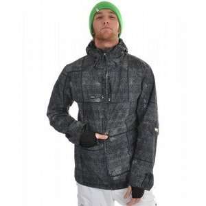  Rome Thompson Snowboard Jacket Black Heavy Print Sports 