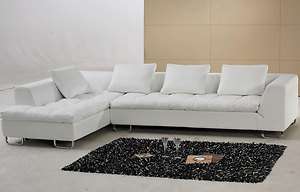   Shaped Leather Sectional Sofa Couch /Pillows Tosh Furniture  