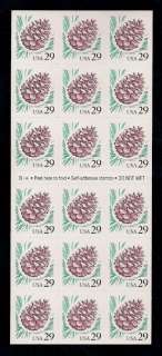 1993   PINE CONE   #2491a   Mint Convertible Pane # B14  