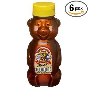 Topanga Quality Honey, Orange 12 Ounce Squeeze Bears (Pack of 6 