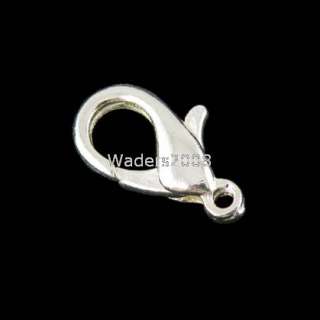 B222/ 100Pcs Silver plated lobster clasps 9×16mm  