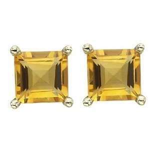  14K Yellow Gold Delicate and Bedazzling Square Pirncess 