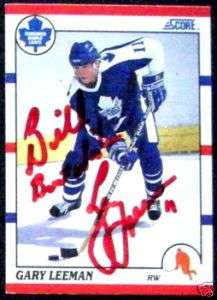 Gary Leeman Toronto Maple Leafs 1990 Score Signed Card  
