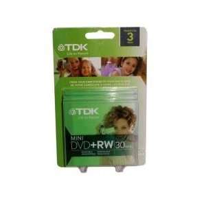  TDK 3 Pack Mini DVD+RW 30 Minute 1.4GB Discs Case Pack 5 