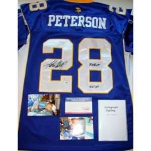 Adrian Peterson ROY 07 1341 YDS SIGNED Jersey PSA & DVD   Autographed 