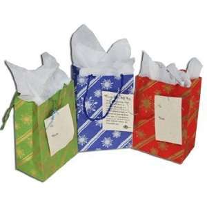    Metallic Snowflake on Seeded Paper Gift Bags 