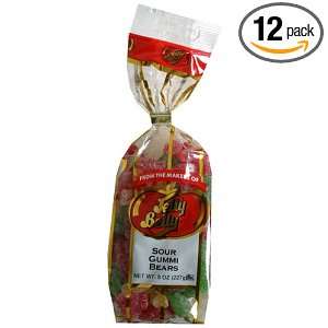 Jelly Belly Sour Gummi Bears, 8 Ounce Bags (Pack of 12)  