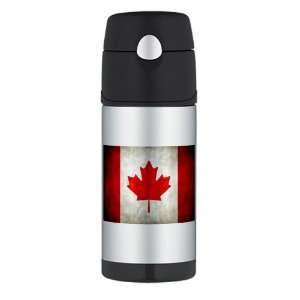  Thermos Travel Water Bottle Canadian Flag Grunge 