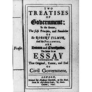   page of John Locke,Two Treatises of Government (London,1690) Home