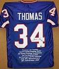 Thurman Thomas HOF Autographed Blue Buffalo Bills Stat Jersey