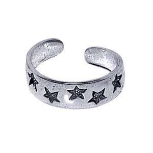   Free Sterling Silver Antique Finish Toering Star Toe Ring Jewelry