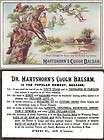Old Advertising Trade Card Dr Hartshorns Cough Balsam  