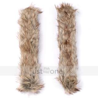   Soft Faux Rabbit Fur Loop Hair Band Hand Ring Bangle Cuff Decorations