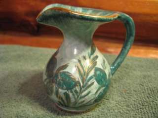 Vintage Green Capri Hand Painted Pitcher   Holland  