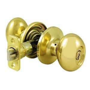  Strathmere Egg Knob Polished Brass Entry Door Lock