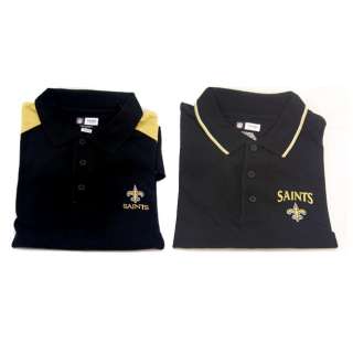 New Official NFL Saints 3 Button Polo Shirt 2 Styles  
